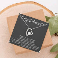 Load image into Gallery viewer, To My Badass Sister Gifts, I Am So Proud Of You, Forever Love Heart Necklace For Women, Birthday Present Idea From Sister
