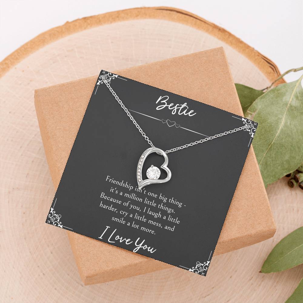 To My Friend Gifts, Because Of You, Forever Love Heart Necklace For Women, Birthday Present Idea From Bestie