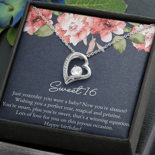 Daughter Heart Necklace - Forever Love Design | Sweet 16 Birthday Gift