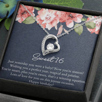 Load image into Gallery viewer, Daughter Heart Necklace - Forever Love Design | Sweet 16 Birthday Gift
