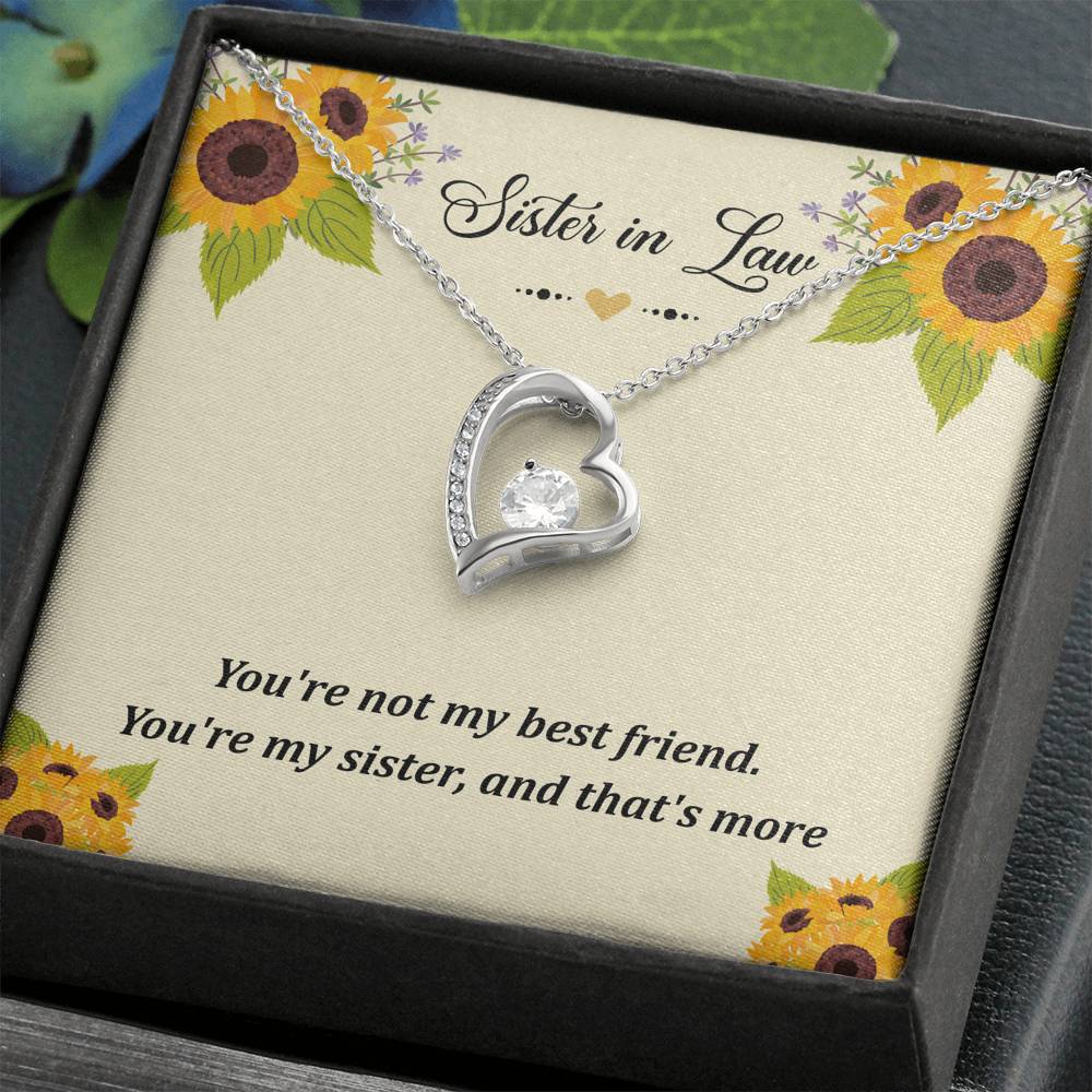 To My Sister-in-law Gifts, You're Not My Best Friend, Forever Love Heart Necklace For Women, Birthday Present Idea From Sister