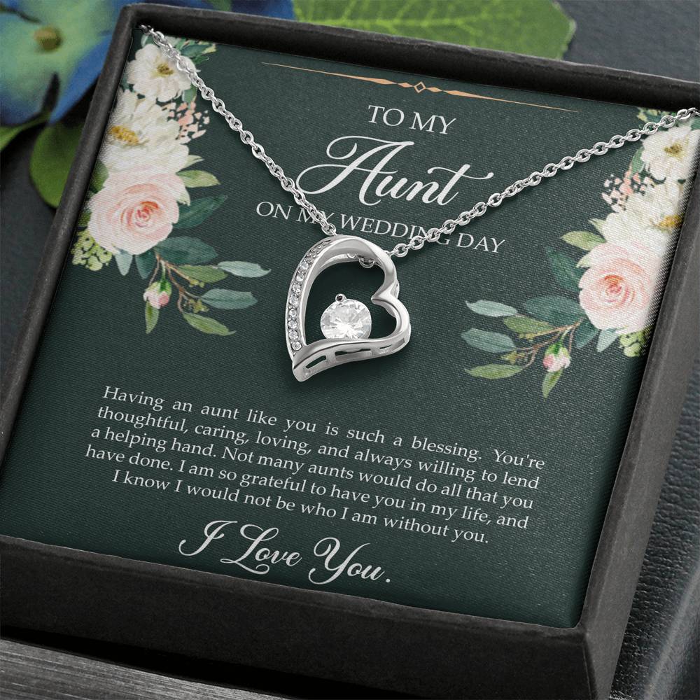 Aunt of the Bride Gifts, I Am So Grateful To Have You, Forever Love Heart Necklace For Women, Wedding Day Thank You Ideas From Bride