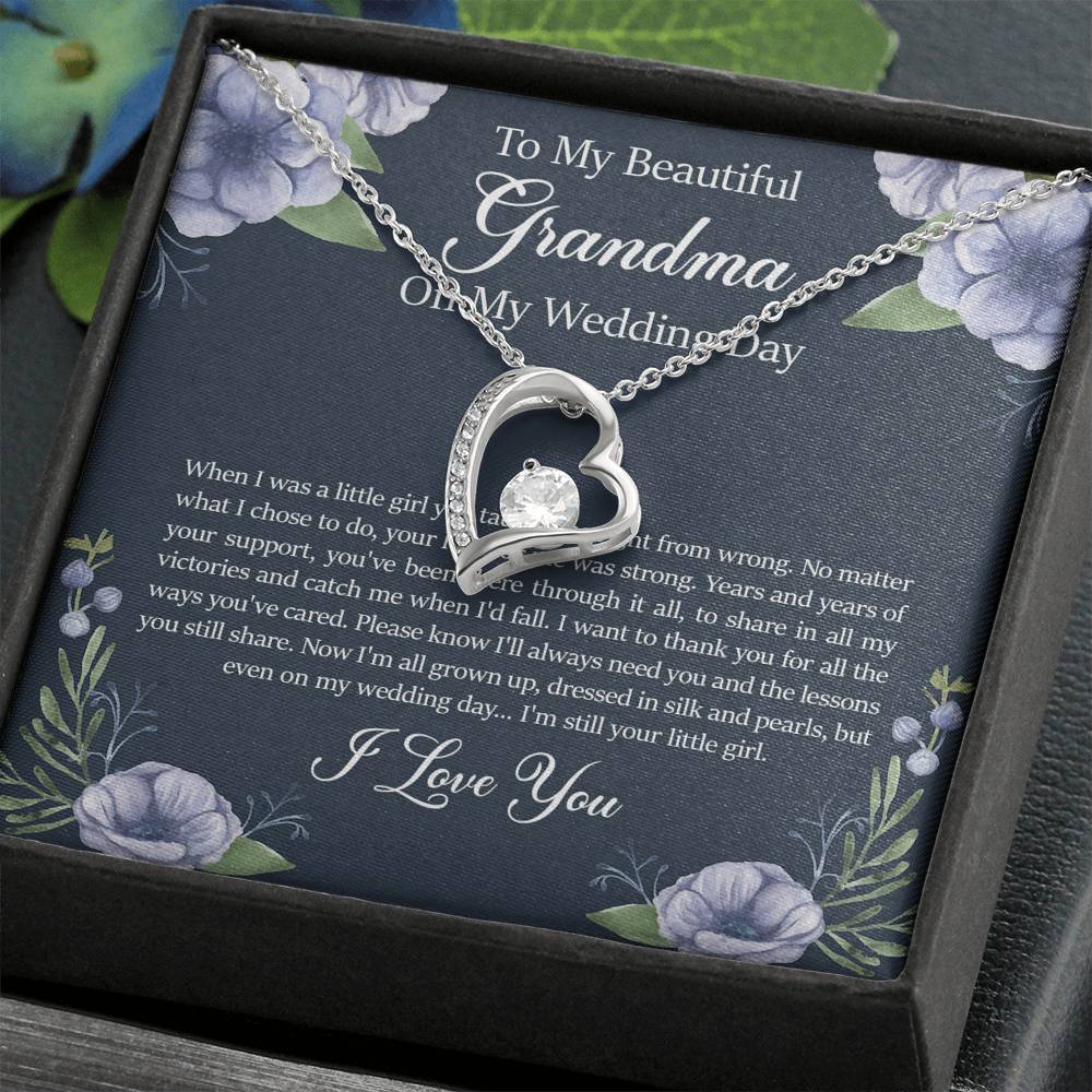 Grandmother of the Bride Gifts, When I Was A Little Girl, Forever Love Heart Necklace For Women, Wedding Day Thank You Ideas From Bride