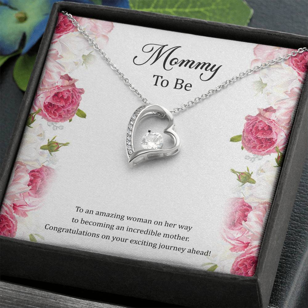 Gift for Expecting Mom, To An Amazing Woman, Mom to Be Forever Love Heart Necklace For Women, Pregnancy Gift For New Mother