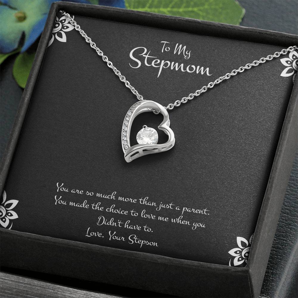 To My Stepmom Gifts, You Are More Than Just A Parent, Forever Love Heart Necklace For Women, Birthday Mothers Day Present From Stepson