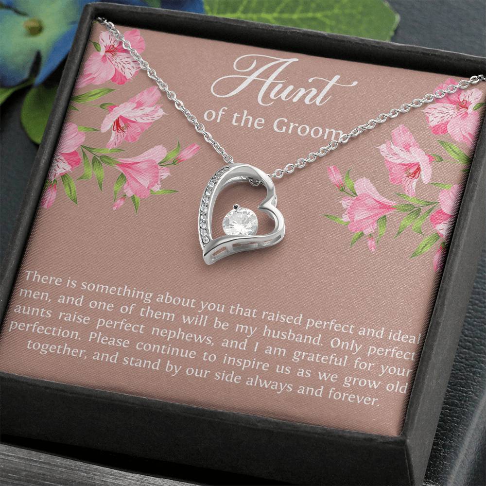 Aunt of the Groom Gifts, Grateful for Your Protection, Forever Love Heart Necklace For Women, Wedding Day Thank You Ideas From Bride