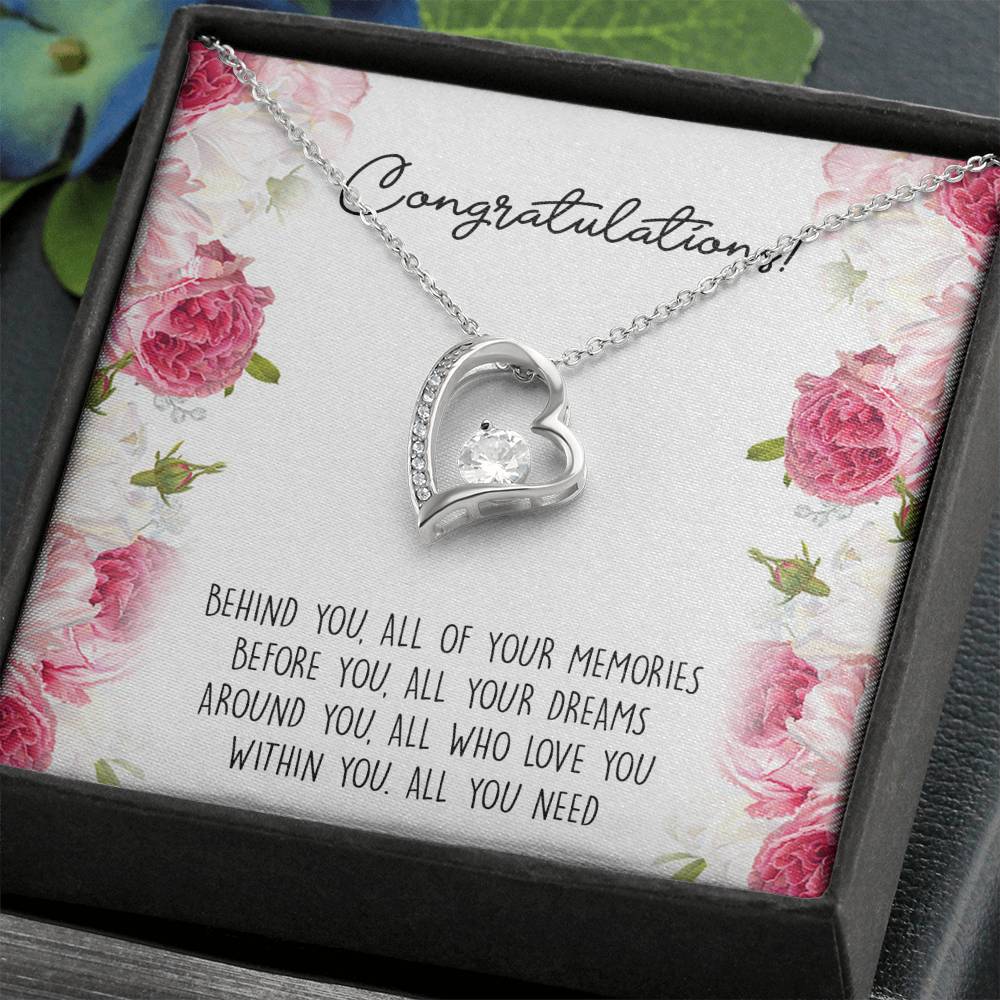 Graduation Gifts, Within You, Forever Love Heart Necklace For Women, College Preschool High School Graduation Present