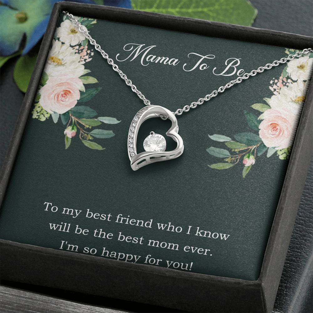 Gift for Expecting Mom, To My Best Friend, Mom to Be Forever Love Heart Necklace For Women, Pregnancy Gift For New Mother