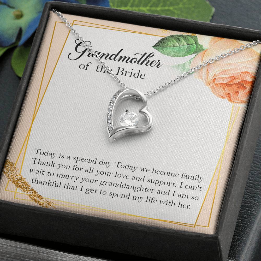 Grandmother of the Bride Gifts, Today Is A Special Day, Forever Love Heart Necklace For Women, Wedding Day Thank You Ideas From Groom