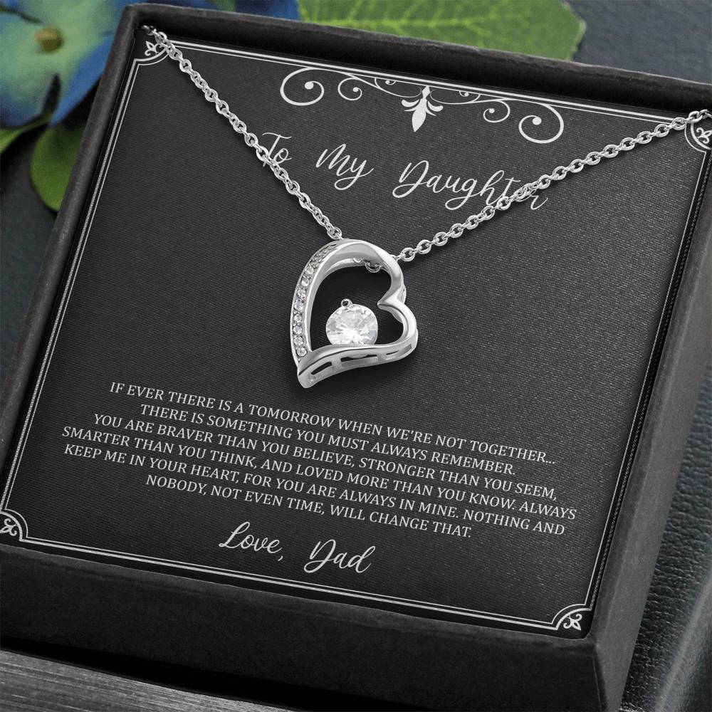 To My Daughter  Gifts, You Are Braver Than You Believe, Forever Love Heart Necklace For Women, Birthday Present Idea From Dad