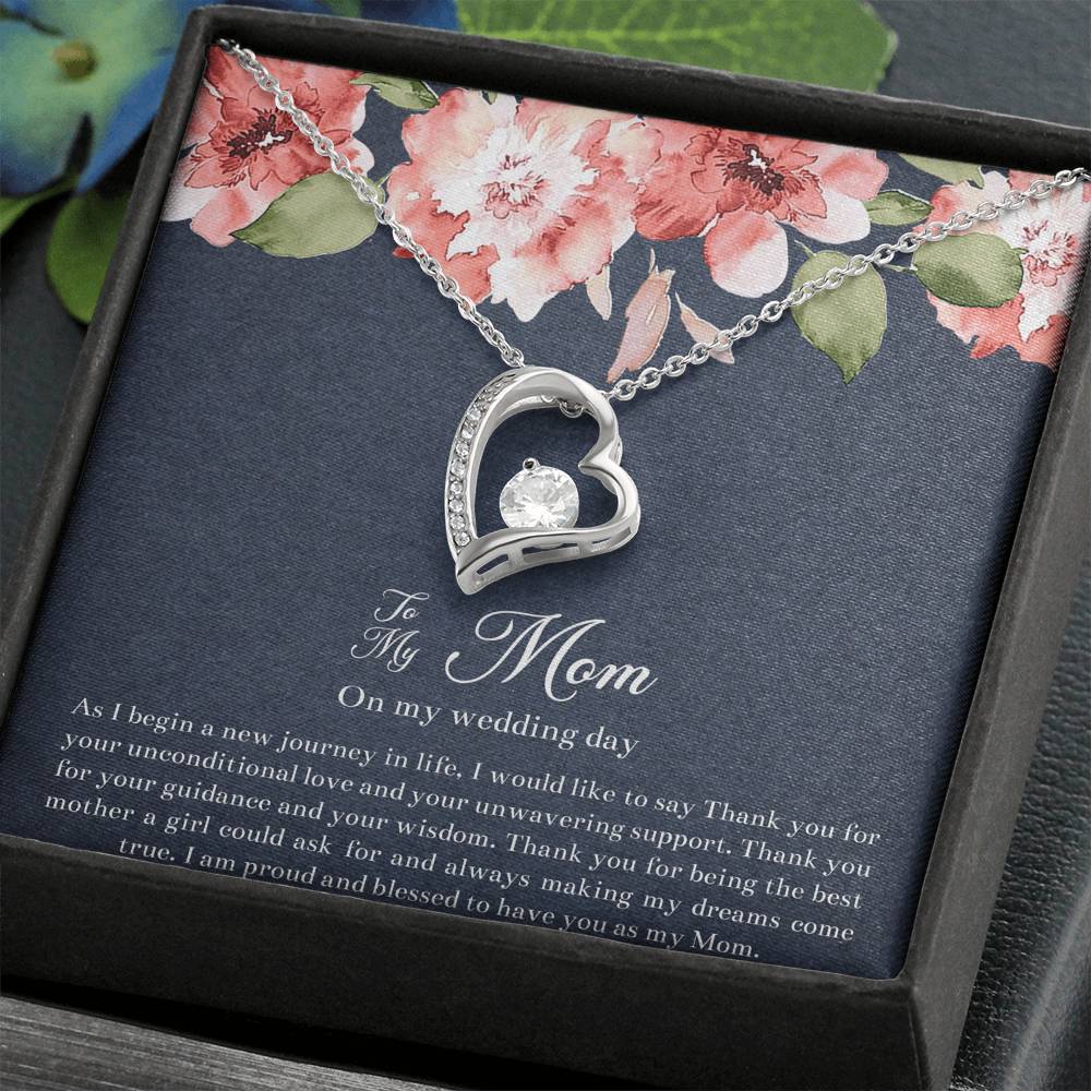 Mom of the Bride Gifts, I Am Proud To Have You, Forever Love Heart Necklace For Women, Wedding Day Thank You Ideas From Bride