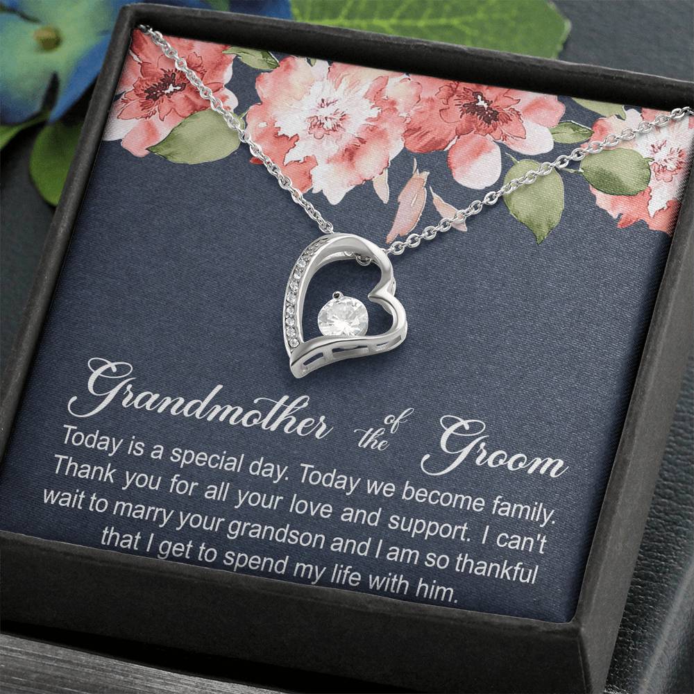 Grandmother of the Groom Gifts, Today Is A Special Day, Forever Love Heart Necklace For Women, Wedding Day Thank You Ideas From Bride