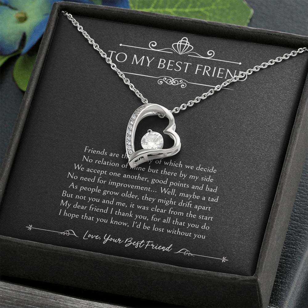 To My Friend Gifts, I'd Be Lost Without You, Forever Love Heart Necklace For Women, Birthday Present Idea From Bestie