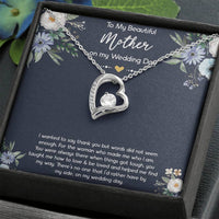 Load image into Gallery viewer, To My Mom of the Bride Gifts, I Wanted To Say Thank You, Forever Love Heart Necklace For Women, Wedding Day Thank You Ideas From Bride
