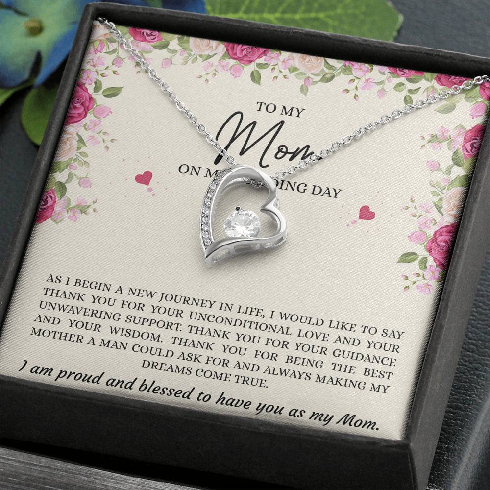 Mom of the Groom Gifts, I Am Proud And Blessed To Have You, Forever Love Heart Necklace For Women, Wedding Day Thank You Ideas From Groom