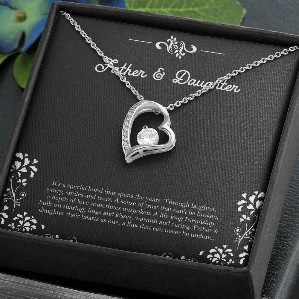 To My Daughter Gifts, Father and Daughter Bond, Forever Love Heart Necklace For Women, Birthday Present Idea From Dad