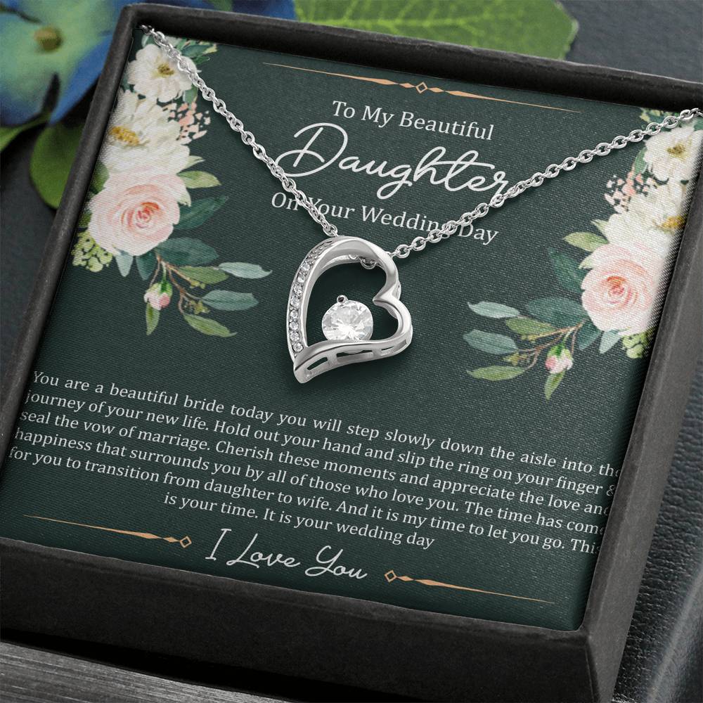 To My Bride Gifts, This Is Your Time, Forever Love Heart Necklace For Women, Wedding Day Thank You Ideas From Mom