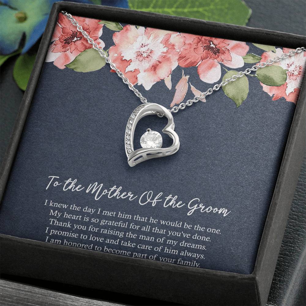 Mom Of The Groom Gifts, My Heart Is Grateful, Forever Love Heart Necklace For Women, Wedding Day Thank You Ideas From Bride