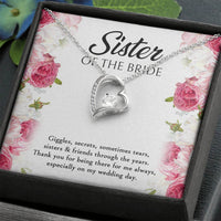 Load image into Gallery viewer, Sister of the Bride Gifts, Thanks For Being There, Forever Love Heart Necklace For Women, Wedding Day Thank You Ideas From Bride
