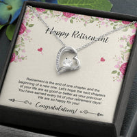 Load image into Gallery viewer, Retirement Gifts, Happy For You, Happy Retirement Forever Love Heart Necklace For Women, Retirement Party Favor From Friends Coworkers
