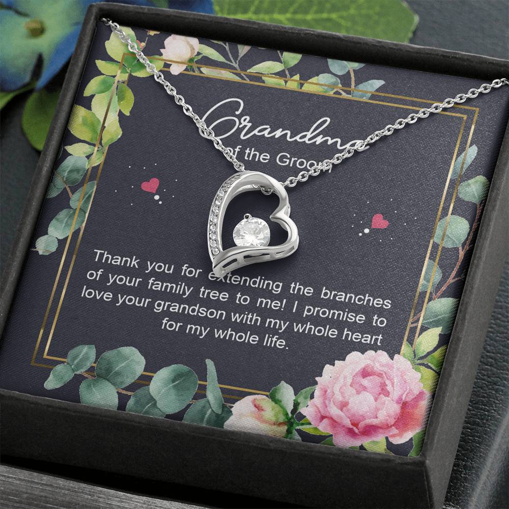 Grandmother of the Groom Gifts, I Promise To Love Your Grandson, Forever Love Heart Necklace For Women, Wedding Day Thank You Ideas From Bride