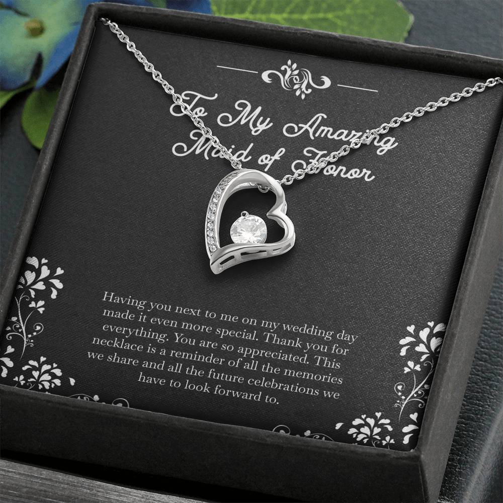 To My Maid Of Honor Gifts, Having You Next To Me, Forever Love Heart Necklace For Women, Wedding Day Thank You Ideas From Bride