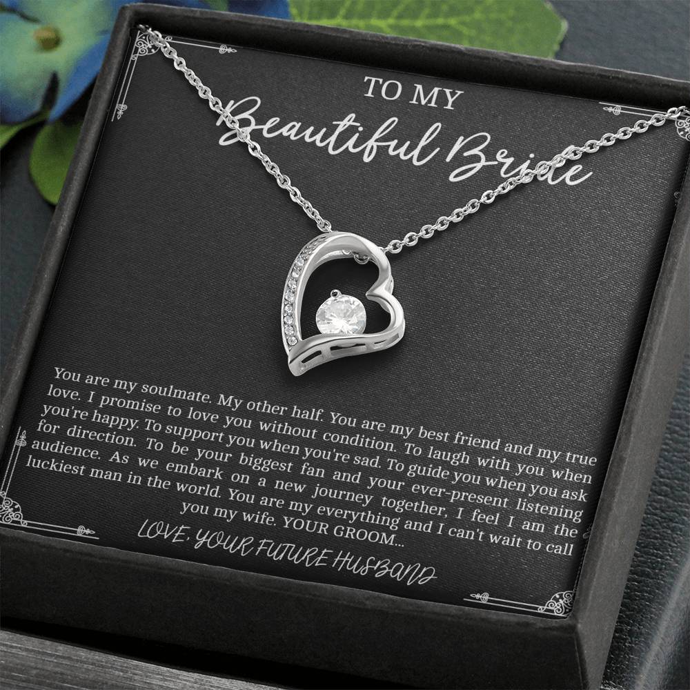 To My Bride  Gifts, You Are My Soulmate, Love Knot Necklace For Women, Wedding Day Thank You Ideas From Groom