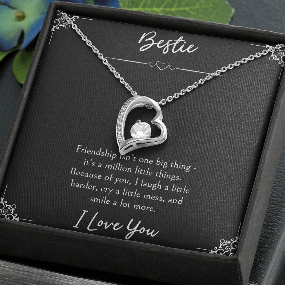 To My Friend Gifts, Because Of You, Forever Love Heart Necklace For Women, Birthday Present Idea From Bestie