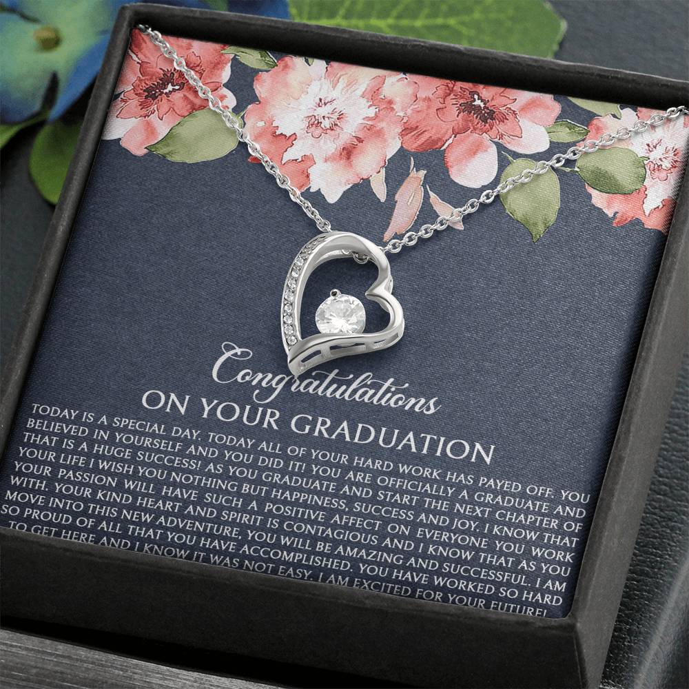 Graduation Gifts, Special Day, Forever Love Heart Necklace For Women, College Preschool High School Graduation Present