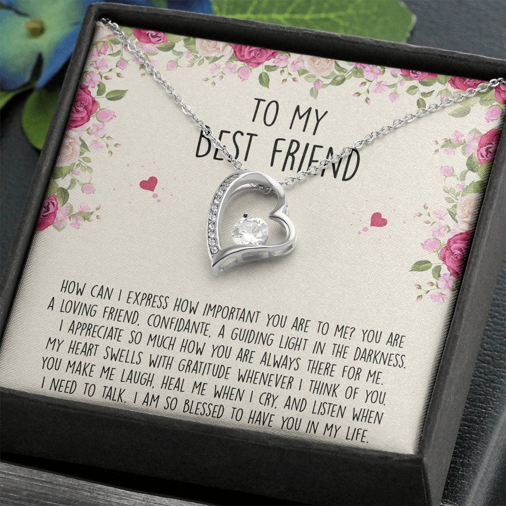 To My Best Friend Gifts, I Am So Blessed, Forever Love Heart Necklace For Women, Birthday Present Idea From Bestie