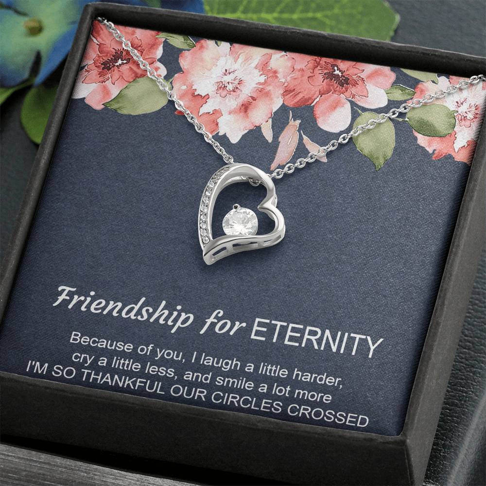 To My Best Friend Gifts, Friendship For Eternity, Forever Love Heart Necklace For Women, Birthday Present Idea From Bestie