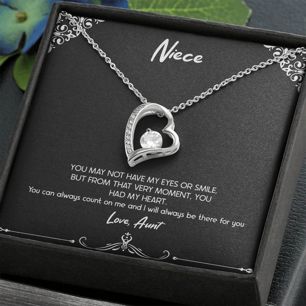 To My Niece  Gifts, You Can Always Count On Me, Forever Love Heart Necklace For Women, Birthday Present Idea From Aunt