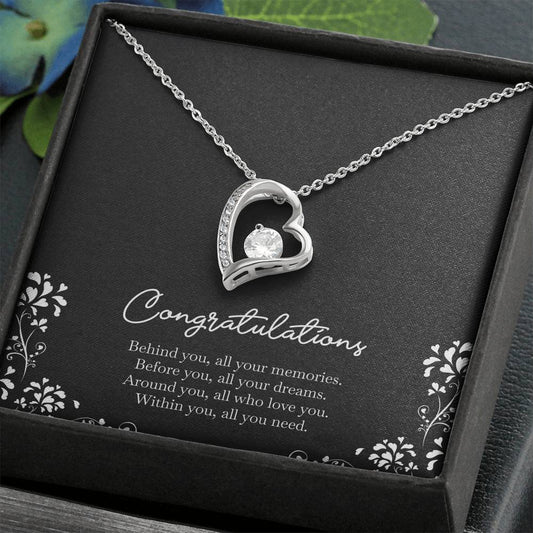 Retirement Gifts, Behind You, Happy Retirement Forever Love Heart Necklace For Women, Retirement Party Favor From Friends Coworkers