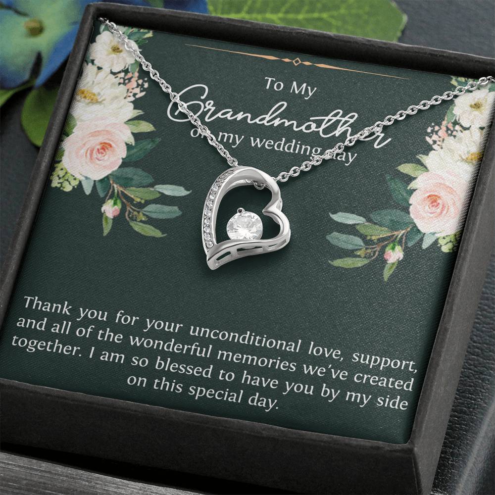 Grandmother of the Groom Gifts, Thank You For Your Love, Forever Love Heart Necklace For Women, Wedding Day Thank You Ideas From Groom