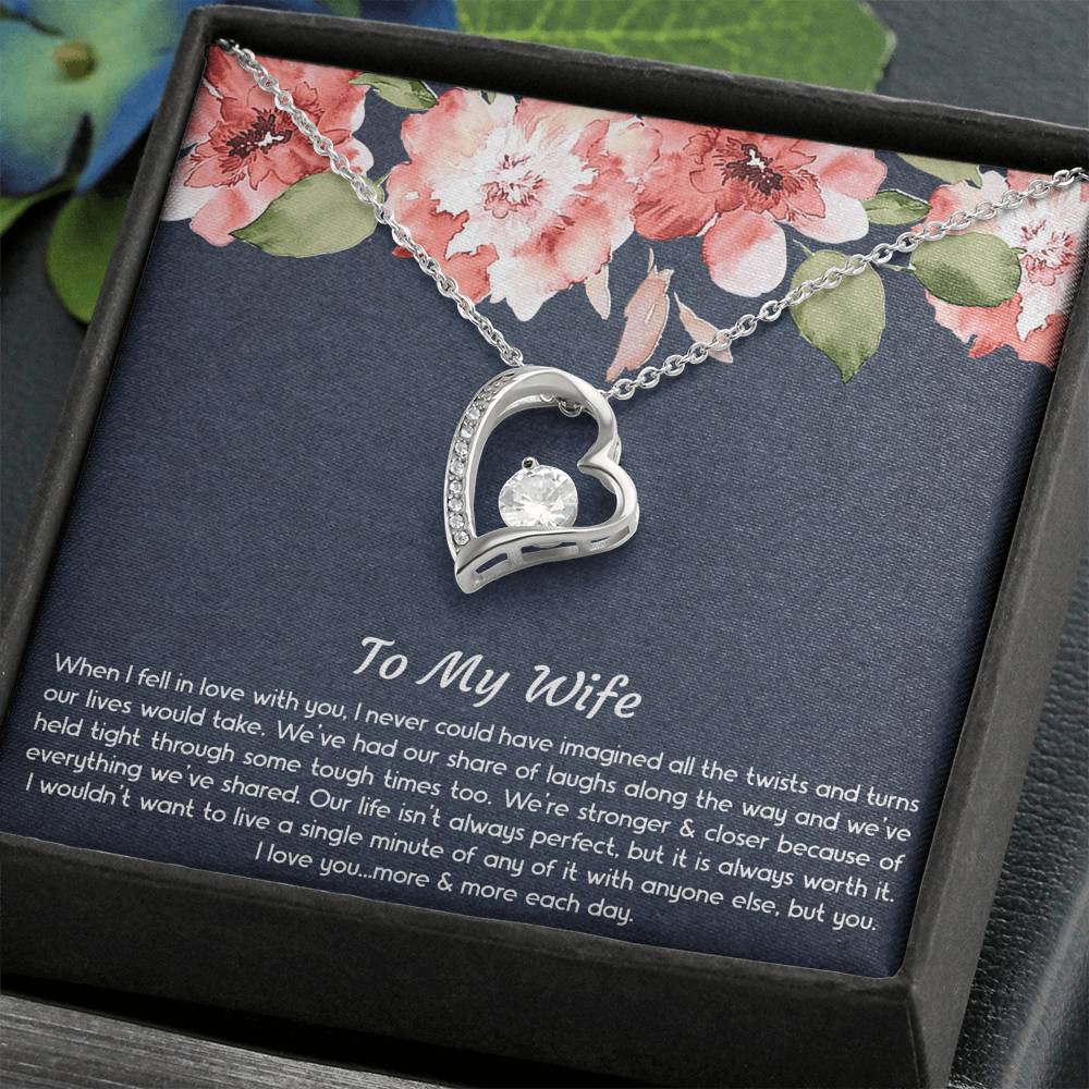 To My Wife, When I Fell In Love With You, Forever Love Heart Necklace For Women, Anniversary Birthday Gifts From Husband