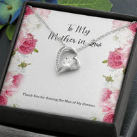 Load image into Gallery viewer, To My Mother-in-Law Gifts, Raising The Man Of My Dreams, Forever Love Heart Necklace, Birthday Mothers Day Present From Daughter-in-law
