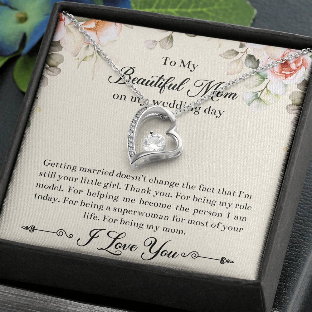 Mom of the Bride Gifts, I'm Still Your Little Girl, Forever Love Heart Necklace For Women, Wedding Day Thank You Ideas From Bride