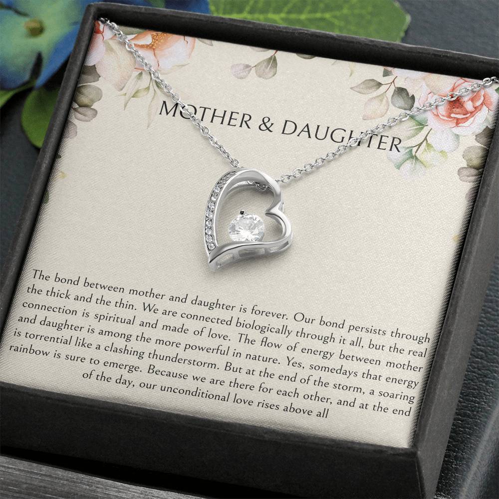 To My Daughter Gifts, Mother and Daughter Bond, Forever Love Heart Necklace For Women, Birthday Present Idea From Mom