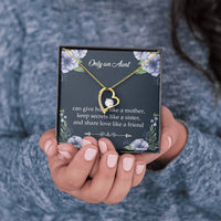 Load image into Gallery viewer, To My Aunt Gifts, Only An Aunt Can Give Hugs Like A Mother, Forever Love Heart Necklace For Women, Aunt Birthday Present From Niece Nephew
