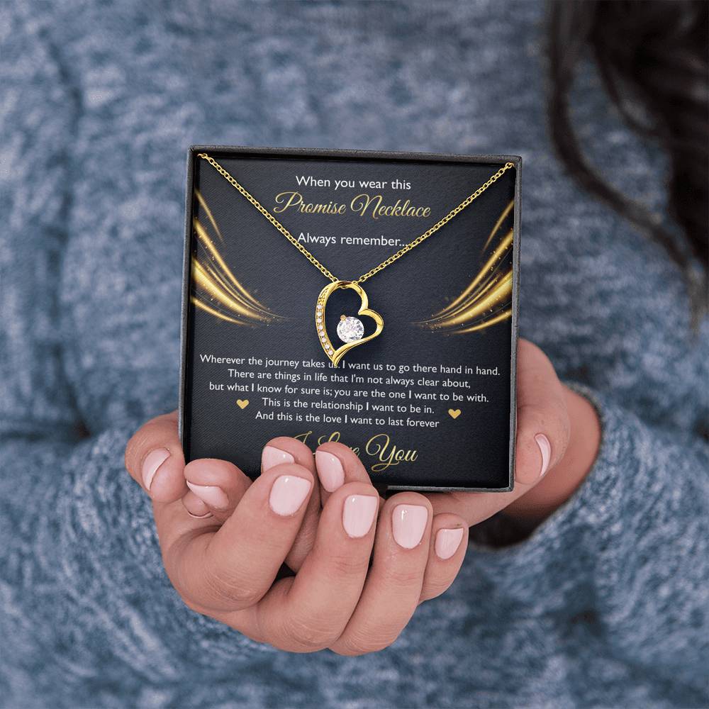 To My Girlfriend, When You Wear This Promise Necklace, Forever Love Heart Necklace For Women, Anniversary Birthday Gifts From Boyfriend