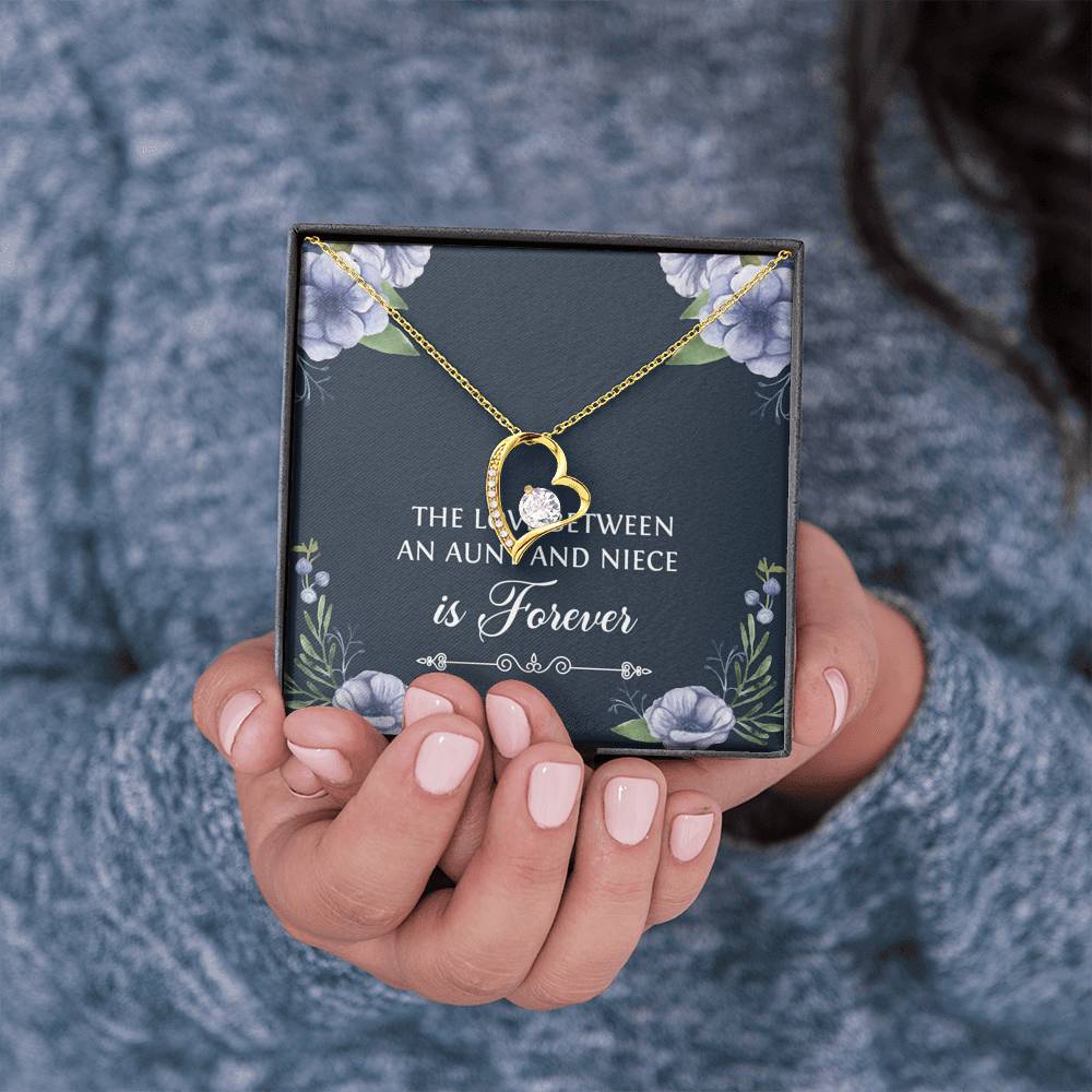 To My Niece  Gifts, The Love Between an Aunt and Niece, Forever Love Heart Necklace For Women, Birthday Present Idea From Aunt