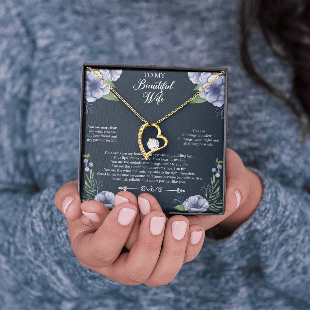 To My Wife, You Are More Than My Wife, Forever Love Heart Necklace For Women, Anniversary Birthday Gifts From Husband