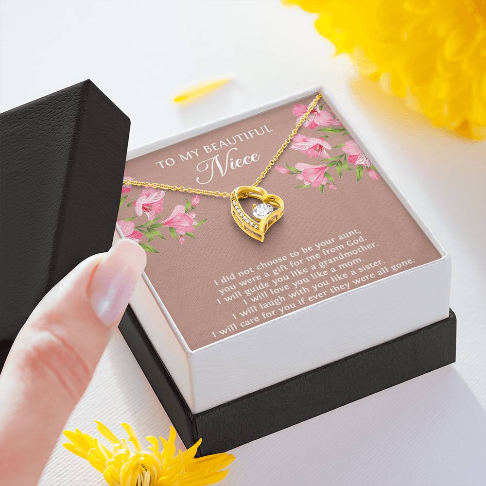 To My Niece  Gifts, You Were A Gift For Me From God, Forever Love Heart Necklace For Women, Birthday Present Idea From Aunt