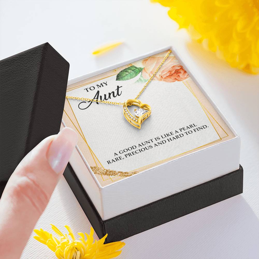 To My Aunt Gifts, A Good Aunt is Like a Pearl, Forever Love Heart Necklace For Women, Aunt Birthday Present From Niece Nephew