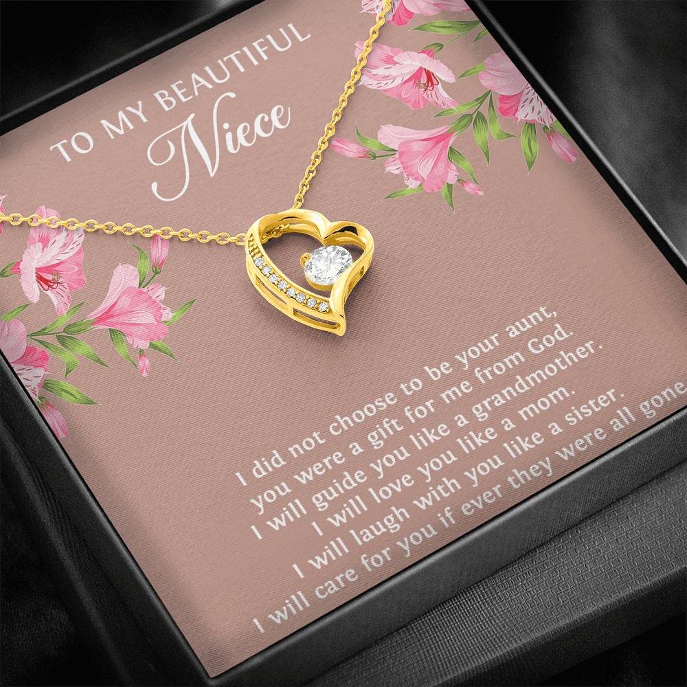 To My Niece  Gifts, You Were A Gift For Me From God, Forever Love Heart Necklace For Women, Birthday Present Idea From Aunt