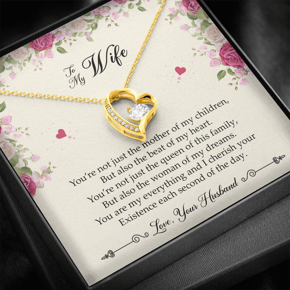 To My Wife, You Are My Everything, Forever Love Heart Necklace For Women, Anniversary Birthday Gifts From Husband
