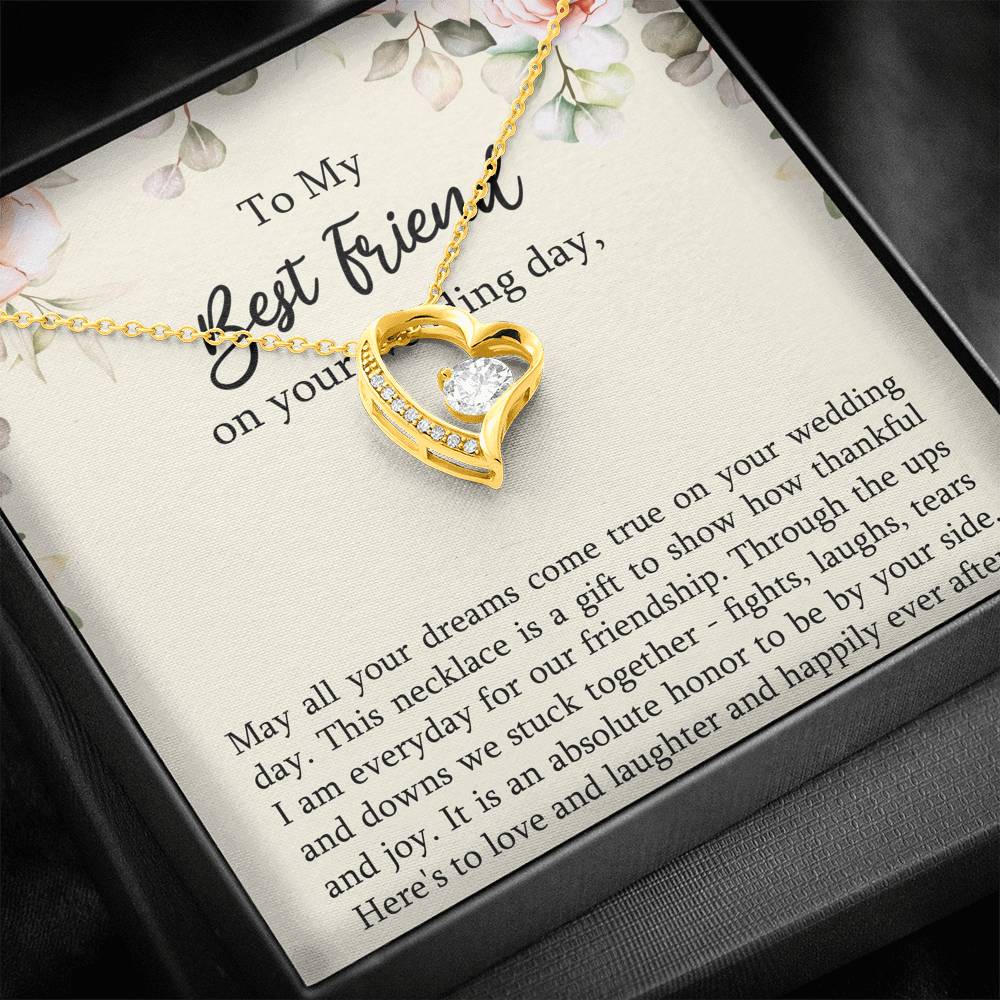 Bride Gifts, May All Your Dreams Come True, Forever Love Heart Necklace For Women, Wedding Day Thank You Ideas From Best Friend