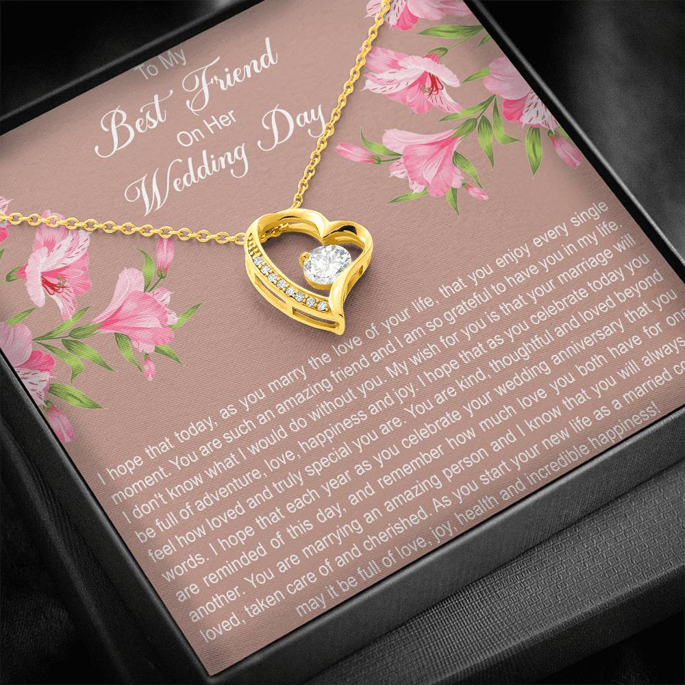 Bride Gifts, I Hope You Enjoy Every Single Moment, Forever Love Heart Necklace For Women, Wedding Day Thank You Ideas From Best Friend
