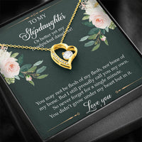 Load image into Gallery viewer, To My Stepdaughter Gifts, You May Not Be Flesh Of My Flesh, Forever Love Heart Necklace For Women, Birthday Present Idea From Stepmom Stepdad
