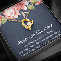 Load image into Gallery viewer, To My Aunt Gifts, Aunts Are Like Stars, Forever Love Heart Necklace For Women, Aunt Birthday Present From Niece Nephew
